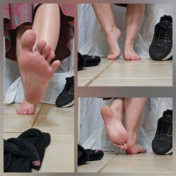 WMFS0017 – Close up sweaty feet out of Nike sneakers